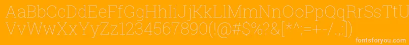 Robotoslab Thin Font – Pink Fonts on Orange Background