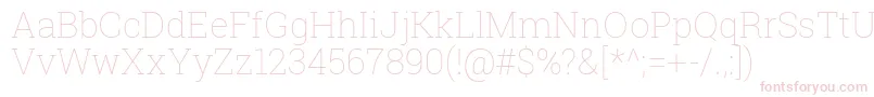 Robotoslab Thin Font – Pink Fonts on White Background