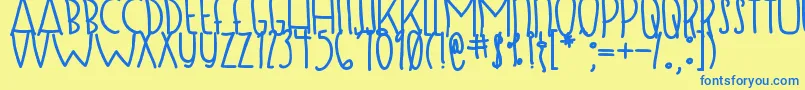 DjbSugarShockMax Font – Blue Fonts on Yellow Background