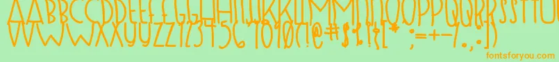 DjbSugarShockMax Font – Orange Fonts on Green Background