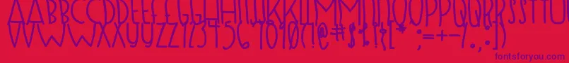 DjbSugarShockMax Font – Purple Fonts on Red Background