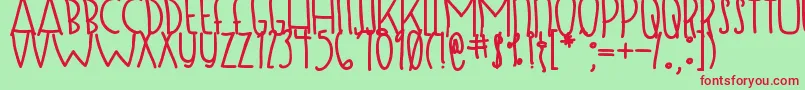 DjbSugarShockMax Font – Red Fonts on Green Background