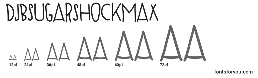 Größen der Schriftart DjbSugarShockMax