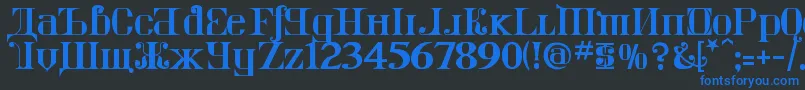 KremlinImperial Font – Blue Fonts on Black Background
