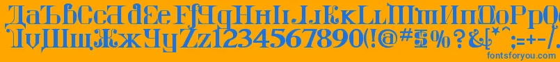 KremlinImperial Font – Blue Fonts on Orange Background