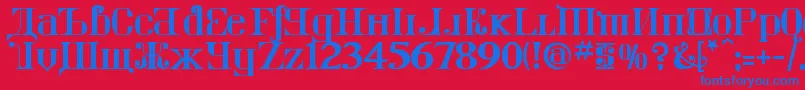 KremlinImperial Font – Blue Fonts on Red Background