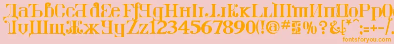 KremlinImperial Font – Orange Fonts on Pink Background