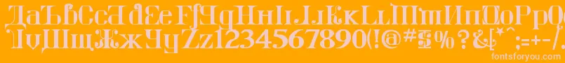 KremlinImperial-fontti – vaaleanpunaiset fontit oranssilla taustalla