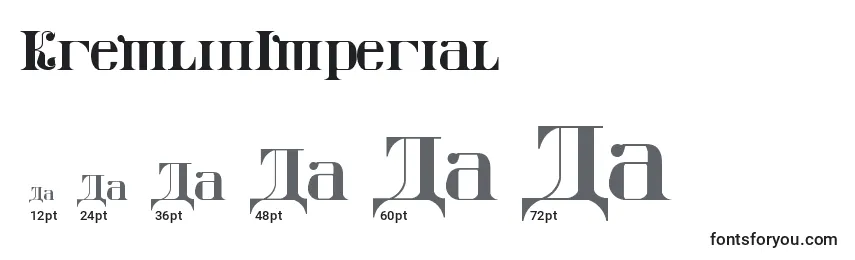 Размеры шрифта KremlinImperial