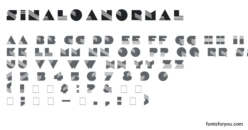 Шрифт SinaloaNormal – алфавит, цифры, специальные символы