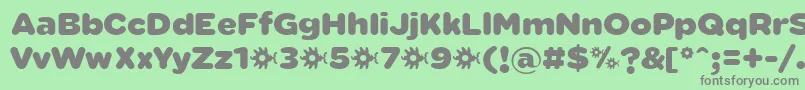 フォントSabandijaFontFfp – 緑の背景に灰色の文字