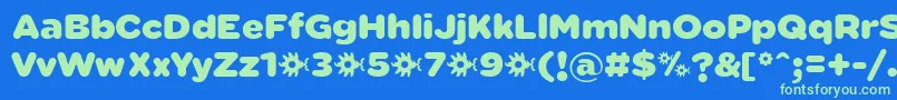 SabandijaFontFfp Font – Green Fonts on Blue Background