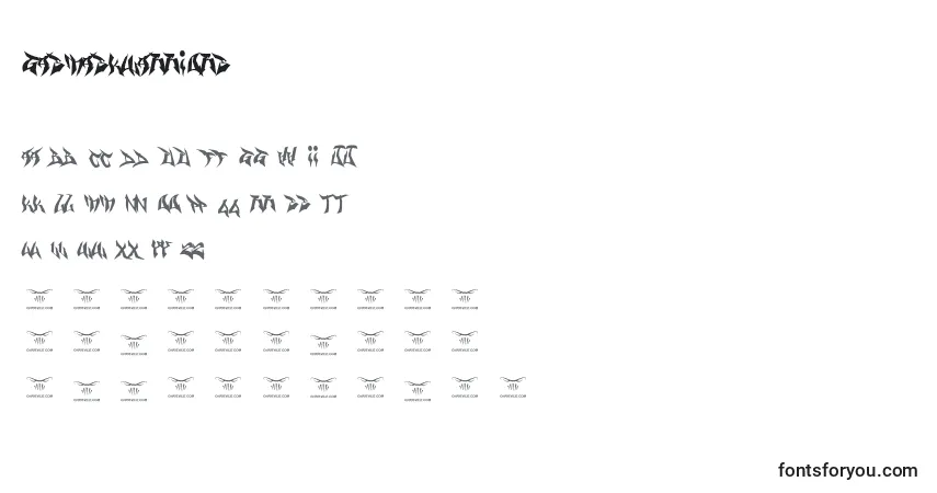 A fonte Gasmaskwarriors (76155) – alfabeto, números, caracteres especiais