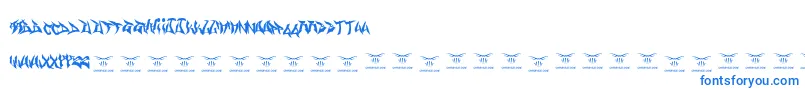Czcionka Gasmaskwarriors – niebieskie czcionki na białym tle