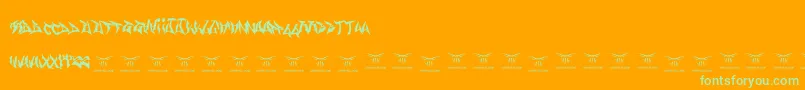 Gasmaskwarriors Font – Green Fonts on Orange Background