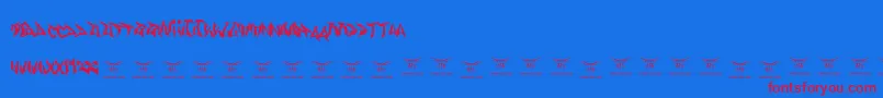 フォントGasmaskwarriors – 赤い文字の青い背景
