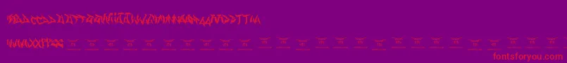 Gasmaskwarriors Font – Red Fonts on Purple Background