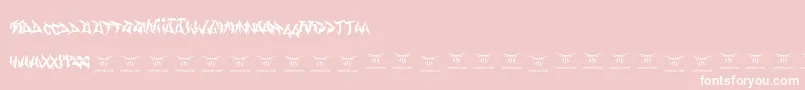 フォントGasmaskwarriors – ピンクの背景に白い文字