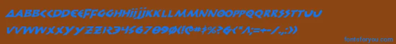 300TrojansExpandedItalic Font – Blue Fonts on Brown Background