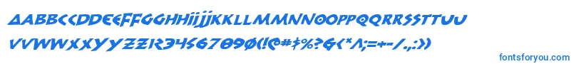 Шрифт 300TrojansExpandedItalic – синие шрифты на белом фоне