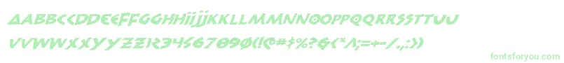300TrojansExpandedItalic Font – Green Fonts on White Background