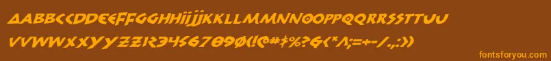 300TrojansExpandedItalic Font – Orange Fonts on Brown Background