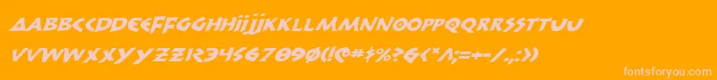 300TrojansExpandedItalic Font – Pink Fonts on Orange Background