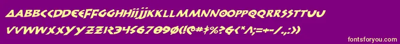 300TrojansExpandedItalic Font – Yellow Fonts on Purple Background