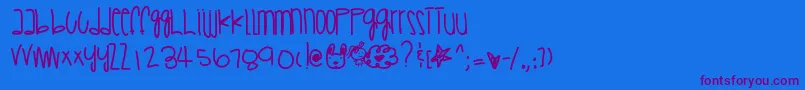 Fonte Saveaprayer – fontes roxas em um fundo azul
