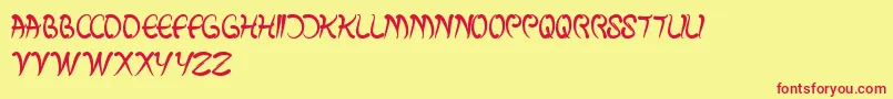 FishBone Font – Red Fonts on Yellow Background