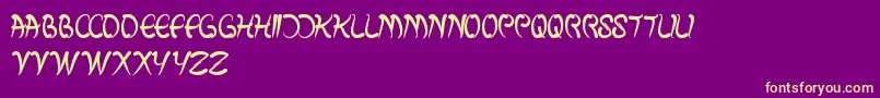 フォントFishBone – 紫の背景に黄色のフォント
