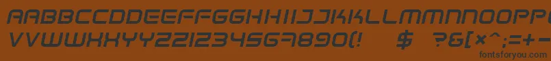 Шрифт SpaceFrigateItalic – чёрные шрифты на коричневом фоне