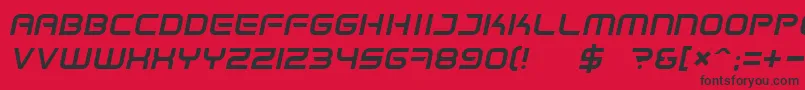 SpaceFrigateItalic Font – Black Fonts on Red Background