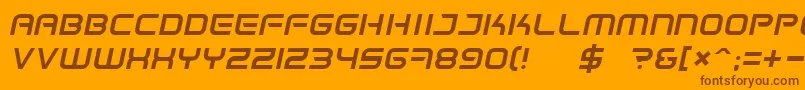 SpaceFrigateItalic Font – Brown Fonts on Orange Background