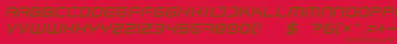 SpaceFrigateItalic Font – Brown Fonts on Red Background