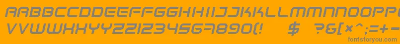 Шрифт SpaceFrigateItalic – серые шрифты на оранжевом фоне