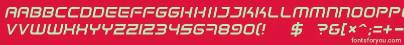 SpaceFrigateItalic Font – Green Fonts on Red Background