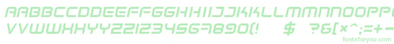 SpaceFrigateItalic Font – Green Fonts on White Background