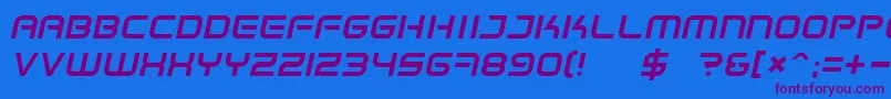 SpaceFrigateItalic Font – Purple Fonts on Blue Background