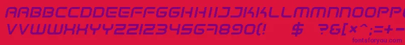 SpaceFrigateItalic Font – Purple Fonts on Red Background