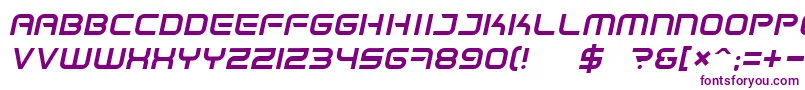 SpaceFrigateItalic Font – Purple Fonts on White Background