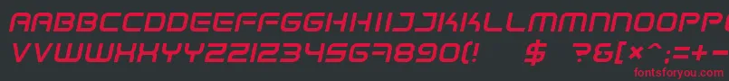 SpaceFrigateItalic Font – Red Fonts on Black Background