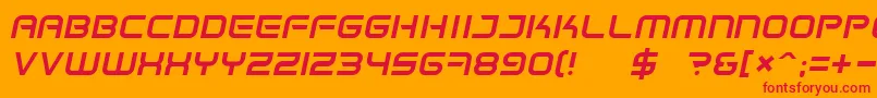 fuente SpaceFrigateItalic – Fuentes Rojas Sobre Fondo Naranja