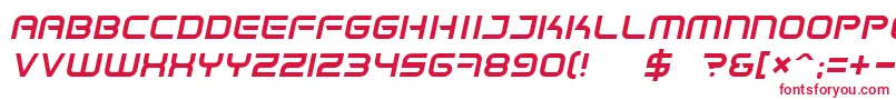 フォントSpaceFrigateItalic – 赤い文字