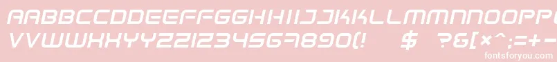 SpaceFrigateItalic Font – White Fonts on Pink Background
