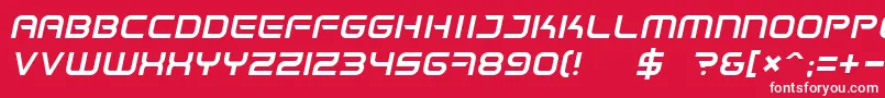 SpaceFrigateItalic Font – White Fonts on Red Background