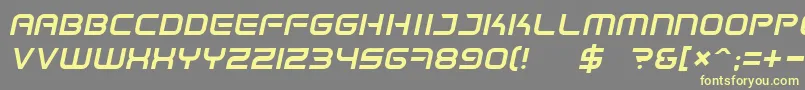 SpaceFrigateItalic Font – Yellow Fonts on Gray Background