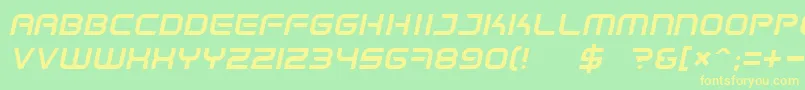 SpaceFrigateItalic Font – Yellow Fonts on Green Background