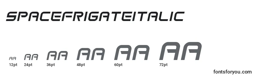 Größen der Schriftart SpaceFrigateItalic