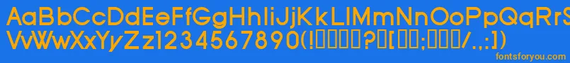 フォントSfOldRepublicBold – オレンジ色の文字が青い背景にあります。